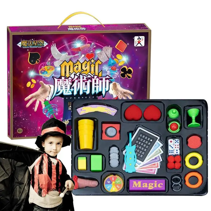 

Детский магический набор, набор волшебных трюков, игрушки, подарочный набор с сумкой для детей, детские фокусы, розыгрыши, реквизит для выступлений для мальчиков и девочек