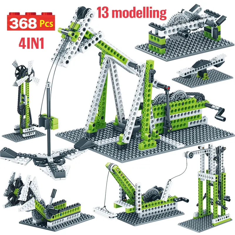 

City Engineering Science Gear Building Blocks Mechanical Educational Sets Figures Bricks Toys for Children