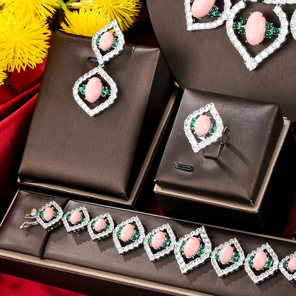 GODKI Новая тенденция 4 шт. африканские комплекты ювелирных изделий для женщин