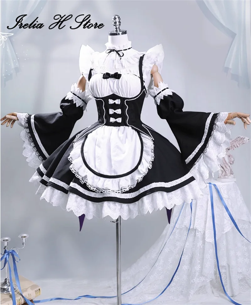 Костюм горничной Rem из ноля для косплея аниме Жизнь в другом мире платье женщин