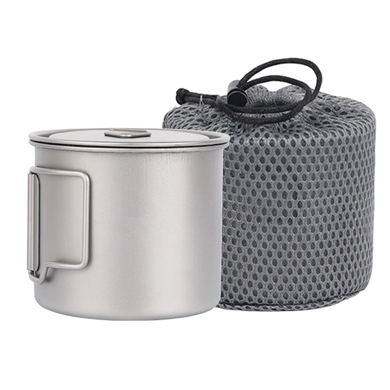 

Титановая чашка 550 мл, ультралегкий портативный горшок, титановая фоточашка для кемпинга, походов, пешего туризма, альпинизма