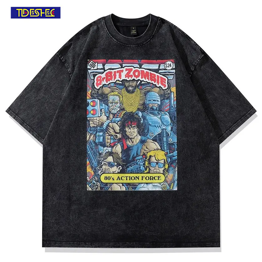 

Футболка мужская оверсайз в стиле хип-хоп, с мультяшным принтом