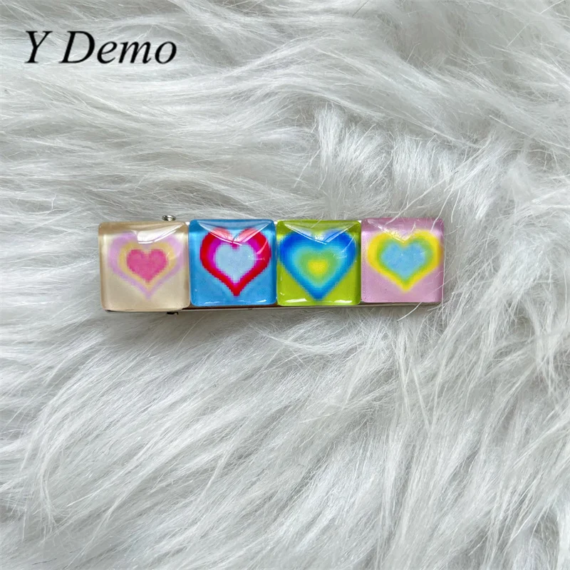 Y Demo 1 шт. Y2k Харадзюку зажим для волос с бабочкой и сердцем Женские повседневные
