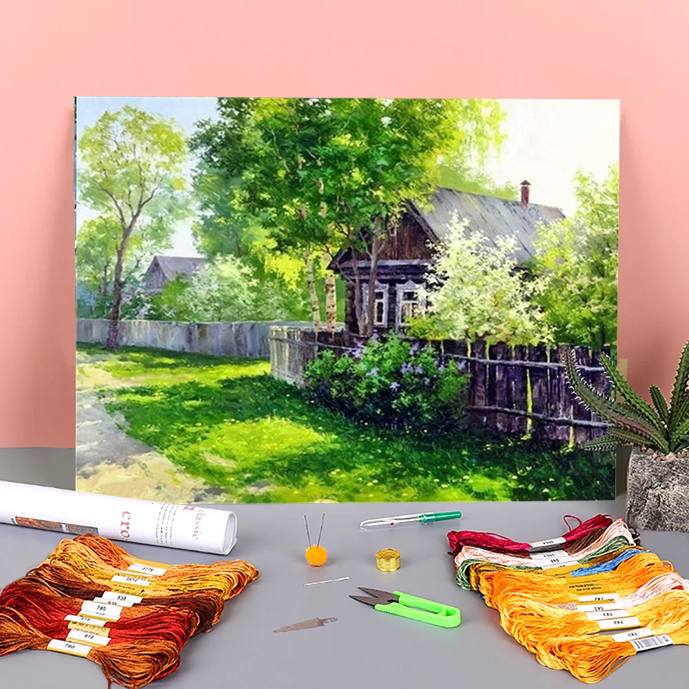 

Landscape Nature Printed 11CT Cross-Stitch Complete Kit DIY Embroidery DMC Threads Painting Handiwork Handicraft Craft Design