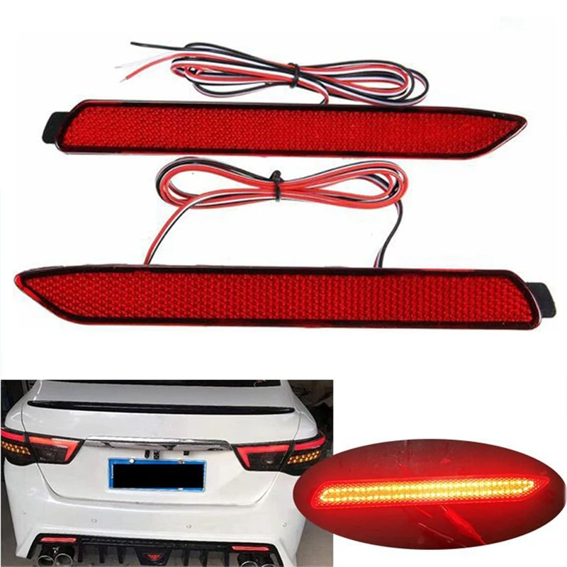

1Pair LED Car Rear Bumper Reflector Tail Brake Light Turn Signal Reverse Light For Toyota RAV4 Camry