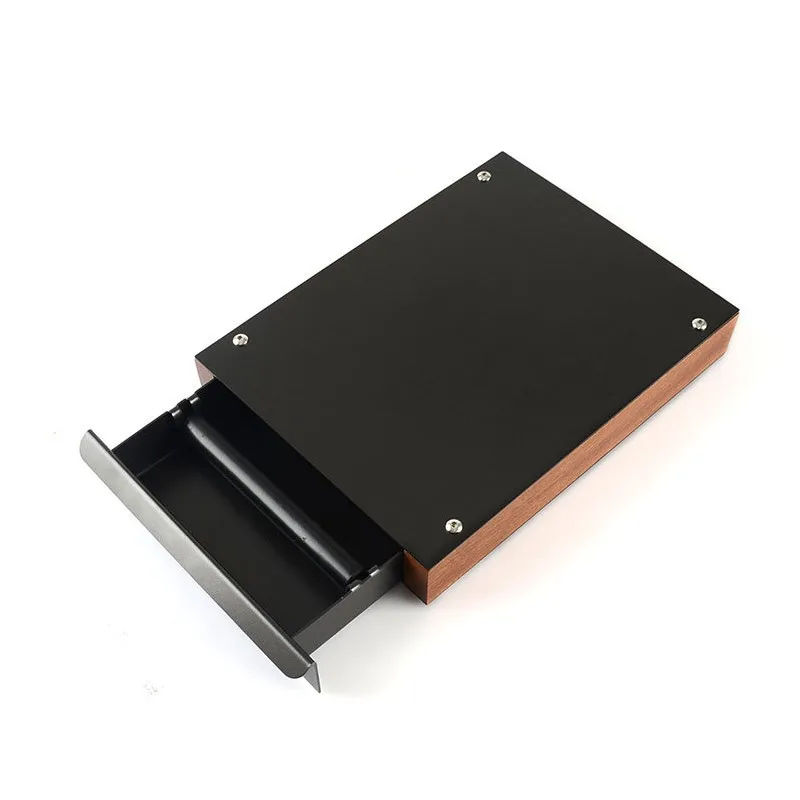 

Coffee Ground Bucket Stainless Steel Drawer Type Box Solid Wood Edge Large Capacity Household Knocking Slag Tank Durable Kitchen