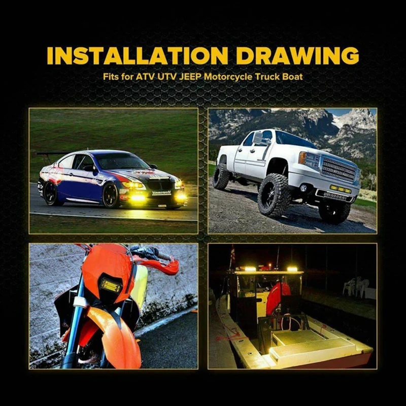 Фонари Рабочие водонепроницаемые 4x5 дюймов 72 Вт