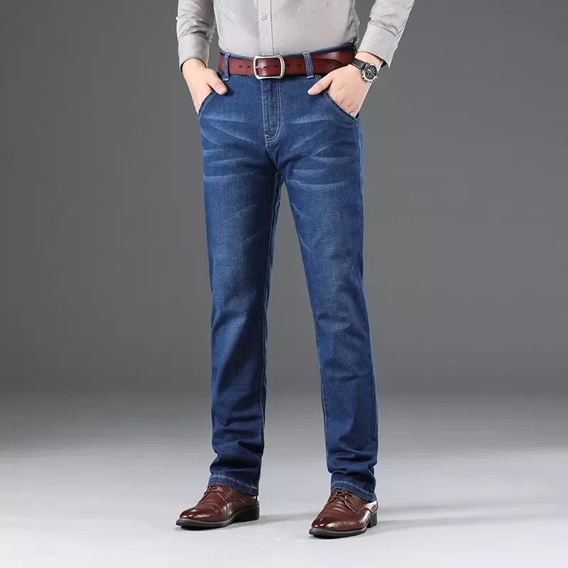 2022New Brand New Men's high quality Jeans Business Casual Stretch Jean Classic Trousers Denim Pants Male Black Blue 40 42 4