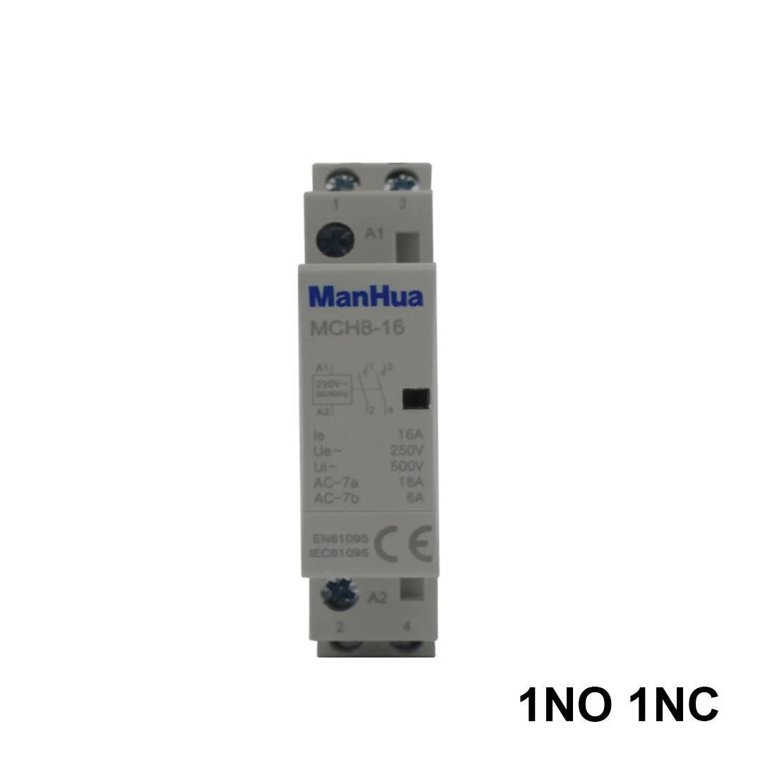

Модульный контактор ManHua MCH8-16 2P 16A 220 В/230 В 50/60 Гц Din-рейка Бытовой модульный контактор переменного тока