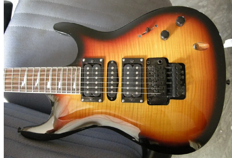 

Chinese Factory Custom High Quality sunburst v Electric Guitar with Floyd tremolo bridge 7yue19