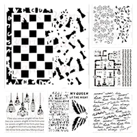 love letters roses my queen chessboard lamps pipes chain layered stencils diy scrapbook photo album decor painting coloring mold