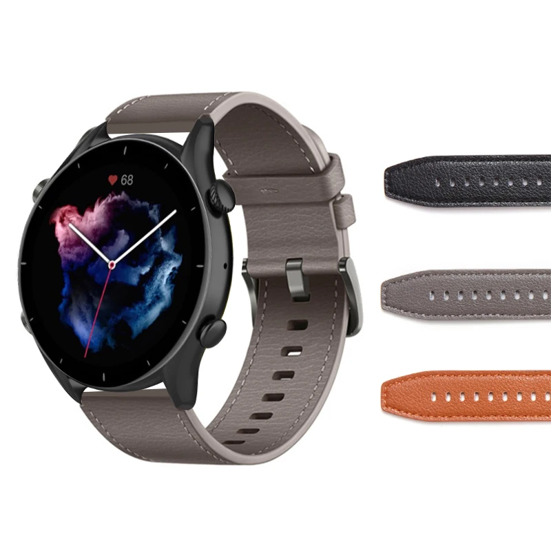 Новый кожаный ремешок Essidi 22 мм для часов Huami Amazfit GTR 4 3 3 Pro 2 2e, браслет на запястье, ремешок, петля для GTR 47 мм Pace Stratos