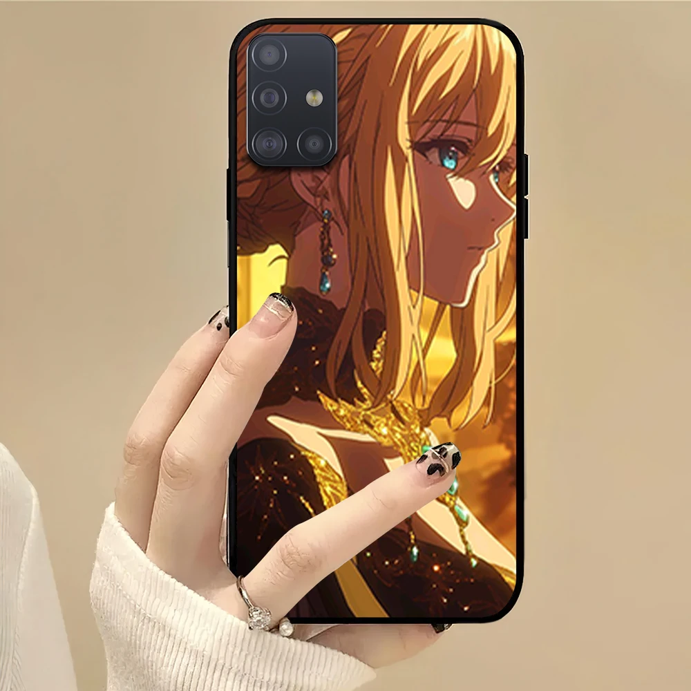 Cartoon V-Violet E-Evergarden Phone Case For Samsung S22 S23 A73 A72 A71 A54 A53 E ULTRA Color Soft Shell