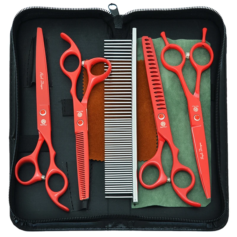 

7 inch Purple Dragon Dog Grooming Scissors Stainless Steel Comb Pet Cat Barber Dog Grooming Scissors For Dog Cutting Hair B0031B