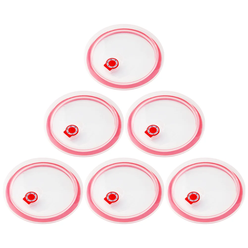 

6Pcs Round Plastic Fresh Keeping Bowl Lid Home Refrigerator Microwave Bowl Lid