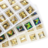 glitter 3d square nail art rhinestones square crystal strass pointback gem stone for manicure decoration needlework clothes 3009