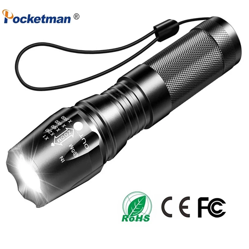 

Most Bright LED T6/L2/V6 Flashlight 5 Modes AdjustableTorch Rechargeable with 18650 Battery for Camping Fishing LED Flashlight