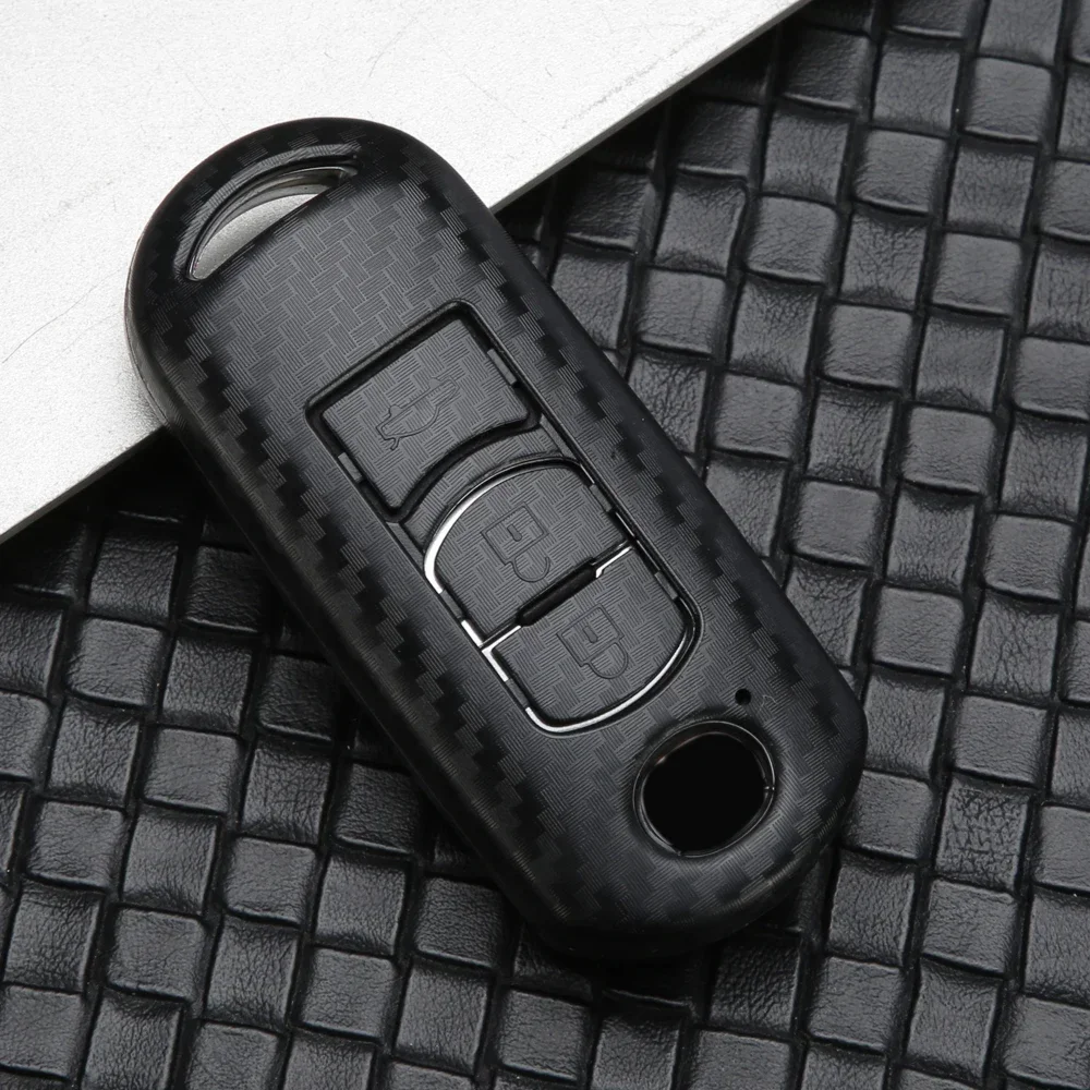 Карбоновая Крышка для автомобильного ключа чехол Mazda 2 3 6 Axela Atenza CX5 CX-5 CX8 CX-3 2016 2017 2018