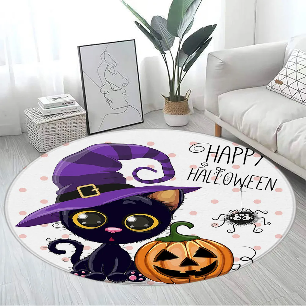 Цветочный Череп круглый ковер розы цветы паук скелет ужас Хэллоуин украшение для