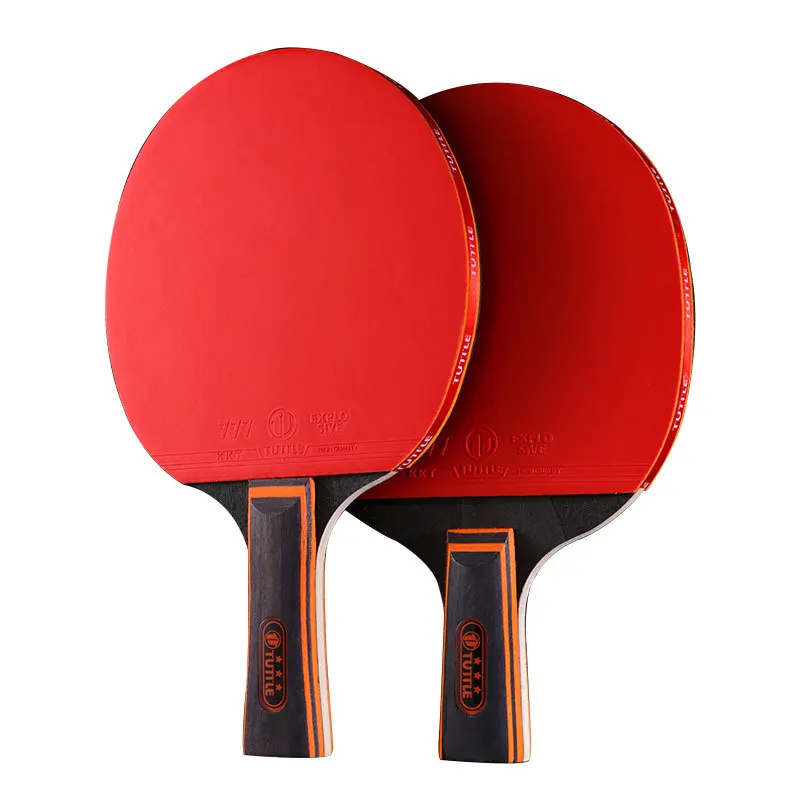 

TUTTLE Raquete Tenis De Mesa 1PC 5Ply Table Tennis Racket Pimples In Rubber Long Short Handle Ping Pong Bat With 1Cover 3 Balls