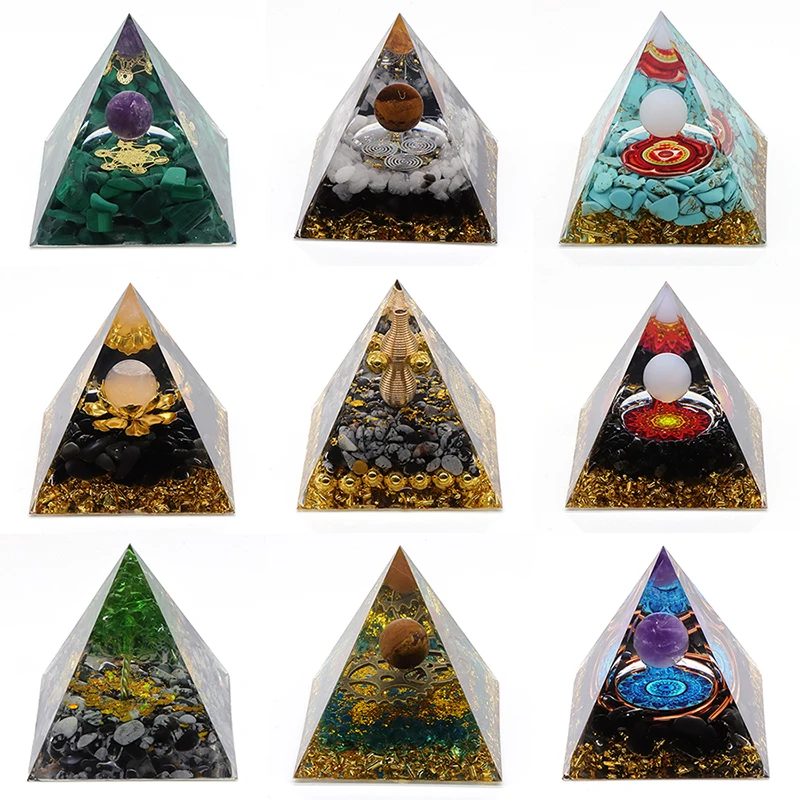 

Orgonite Pyramid Stone And Crystals Energy Tree of Life Reiki Chakra Multiplier Meditation Craft Trinket Home Decoration Gifts