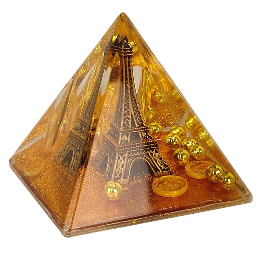 

1pc Eiffel Tower Pen Rest Stand Desktop Pyramid Decoration Pen Holder (Bronze)