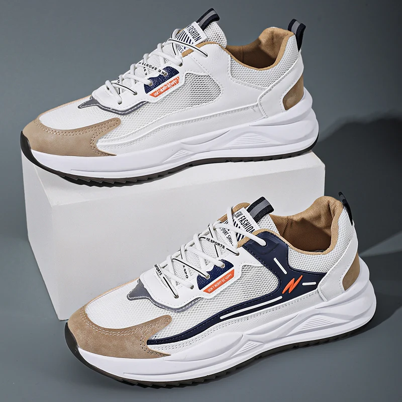 

Thick Bottom Breathable Mesh Man Shoes 2022 Summer Hot Selling Men Casual Shoes Fashion Non-slip Wear-resistant Running Shoes 44