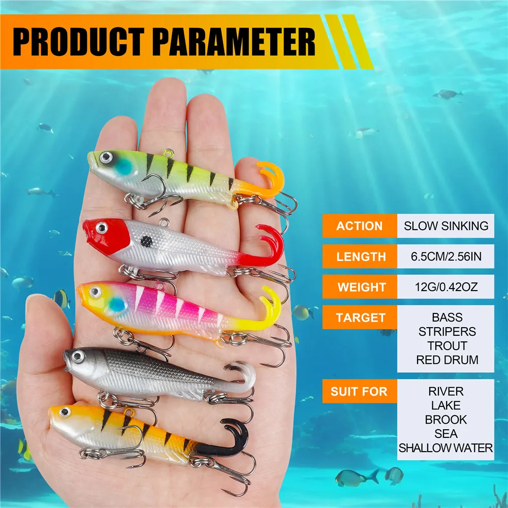 5 шт. мягкая рыболовная приманка 6 см 12 г