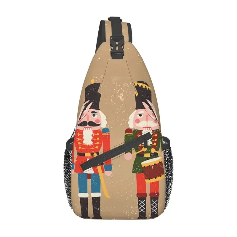 

Nutcrackers Soldier King Drummer Sling Bags Cool Christmas Nutcracker Shoulder Crossbody Chest Backpack Travel Hiking Daypack