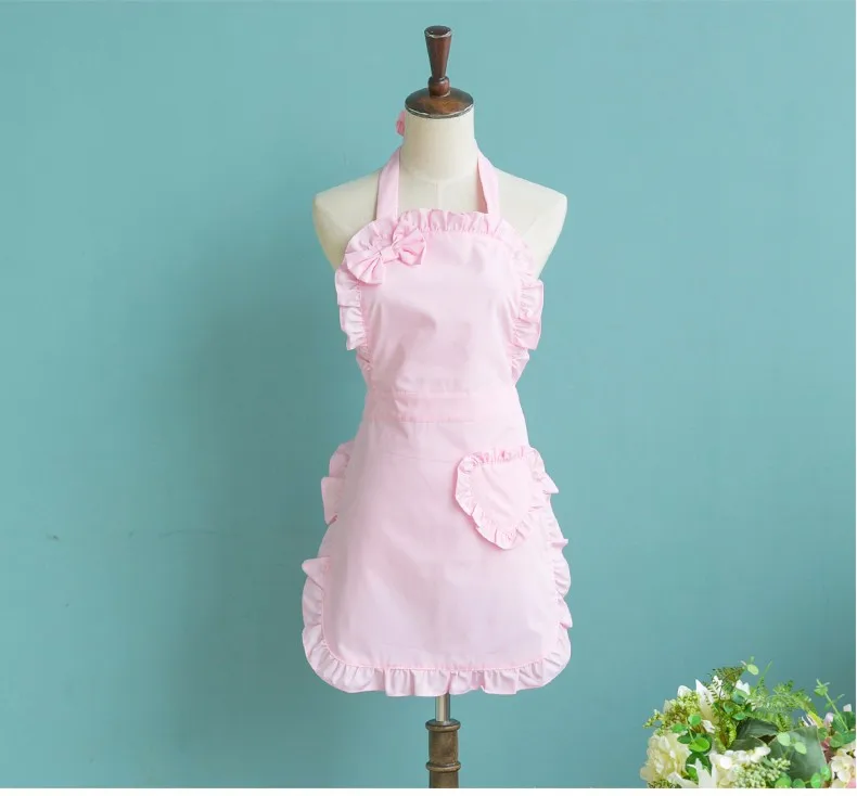 Женский кухонный фартук, водонепроницаемые хлопковые розовые фартуки для продавцов, официантов, кухонные новые кухонные аксессуары