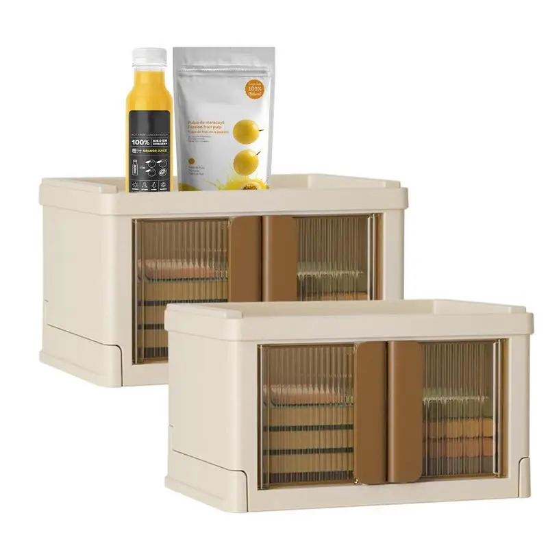 

Штабелируемые корзины для хранения с двойными дверями, складные ящики, составной Настольный органайзер для игрушек, портативный шкаф