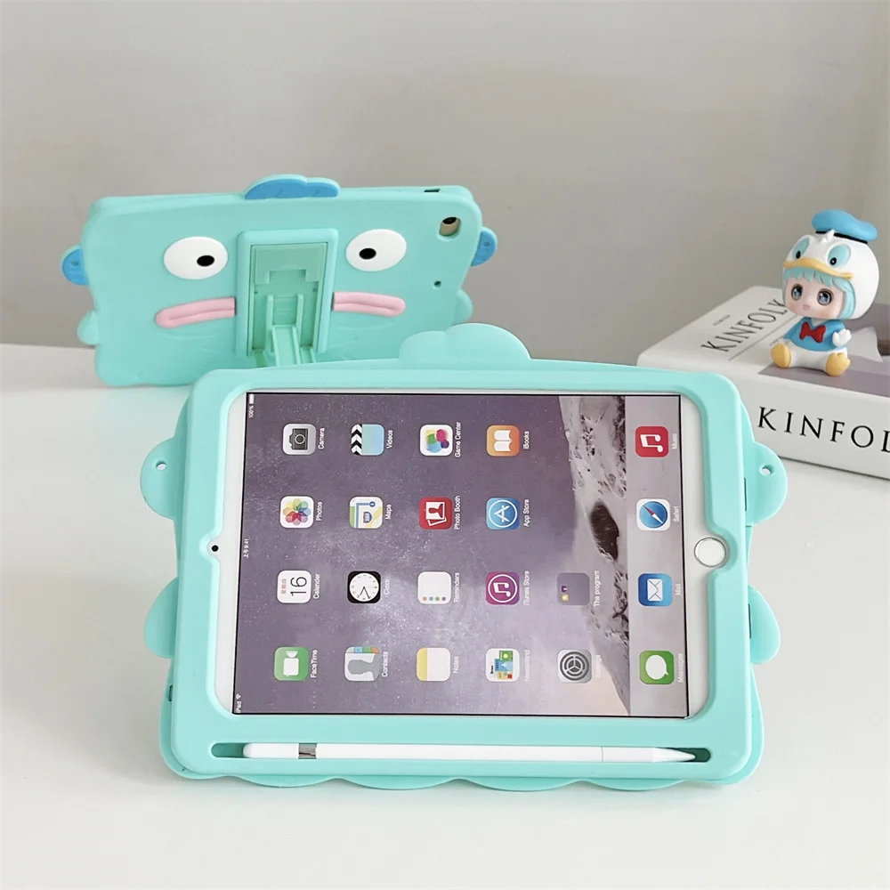 

For iPad Air 5 4 10.9 2022 A2588 A2589 A2591 Case 2020 A2072 A2316 A2324 Tablet Cover Kids Pen Slot Soft Silicon Ajustable Stand