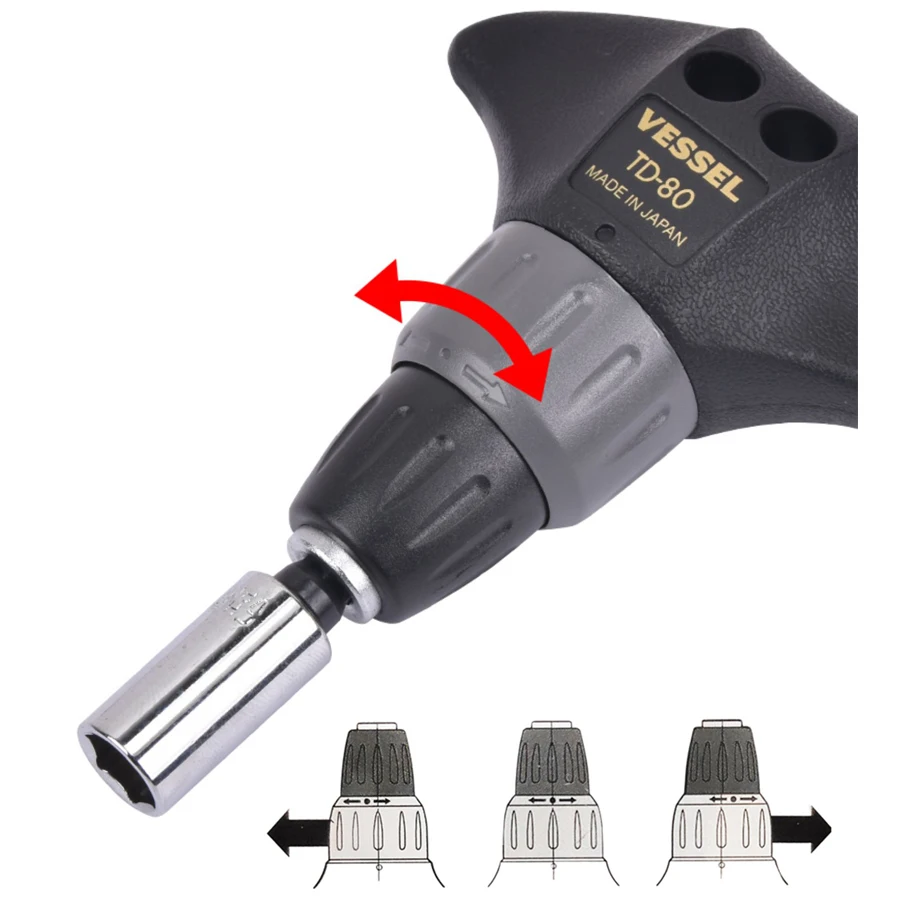 Отвертка с храповым механизмом VESSEL-T-Bar TD-80 36 бит для удаления проблемного затяжки