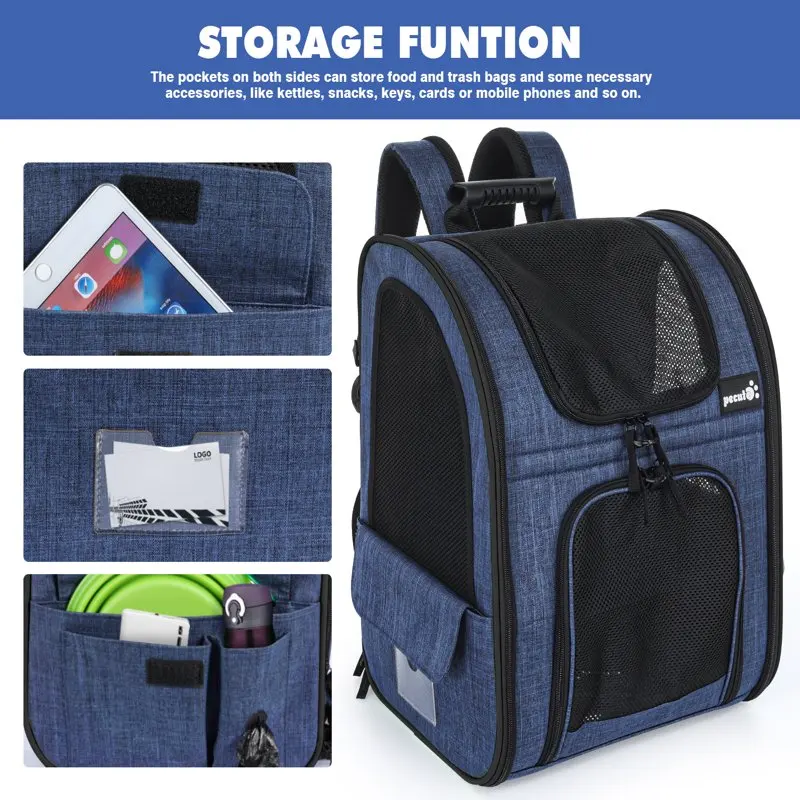 Cat Backpack, Expandable Breathable Pet Carrier Bag, Dog Backpack