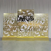 2022 gold mirrored backdrop stand frame round stand wall backdrop from factory suppliers
