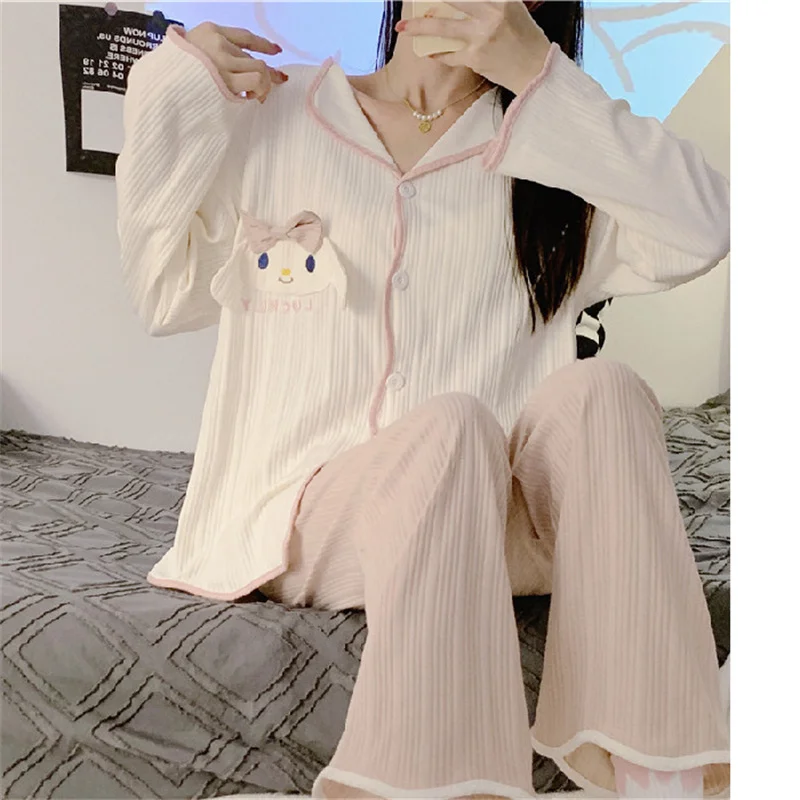 Pajamas Set Sexy Sleepwear For Women Pink Elastic Embroidery Pyjama Women's Autumn 2022 Fashion Homewear Clothes Big Size