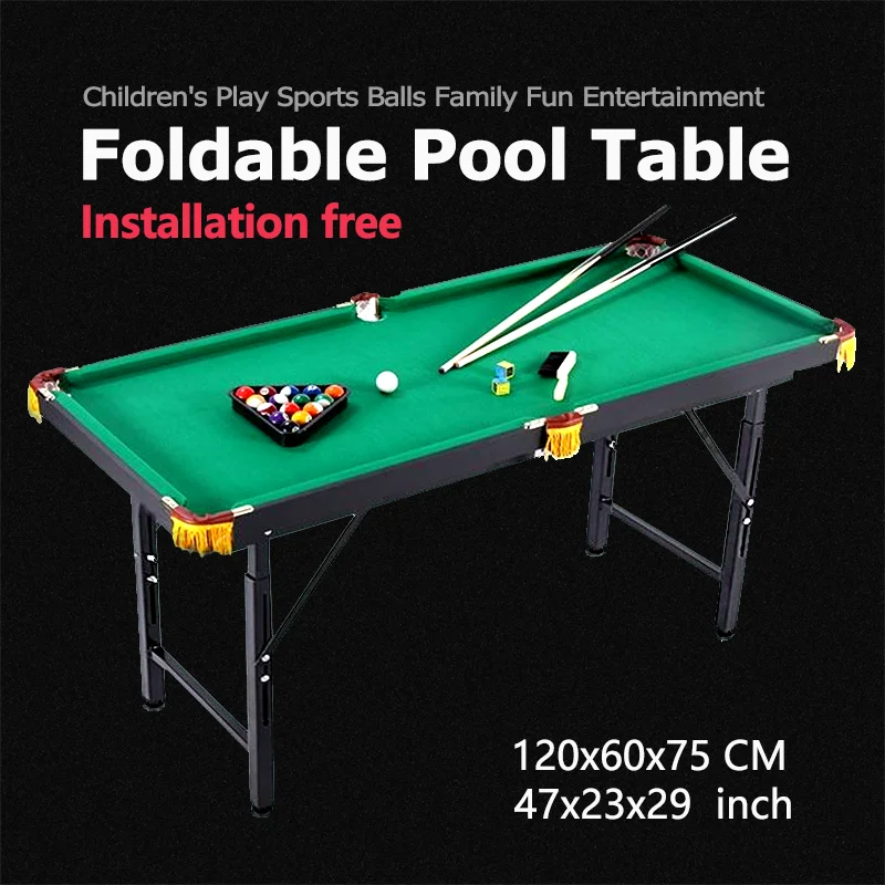 

Small Standard Foldable Lift Home Version Indoor Pool Table Set Children's Play Sports Balls Family Fun Entertainment