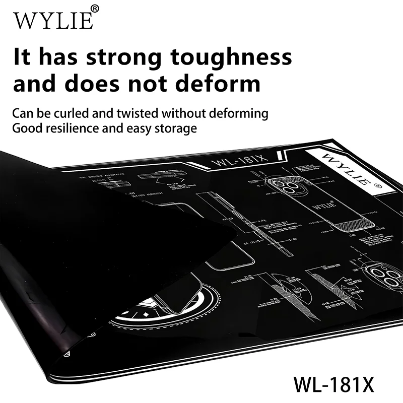 Фото Термостойкий изолированный силиконовый коврик для пайки WYLIE WL-181X, гибкая антидеформационная рабочая подложка для ремонта материнских плат телефонов №4