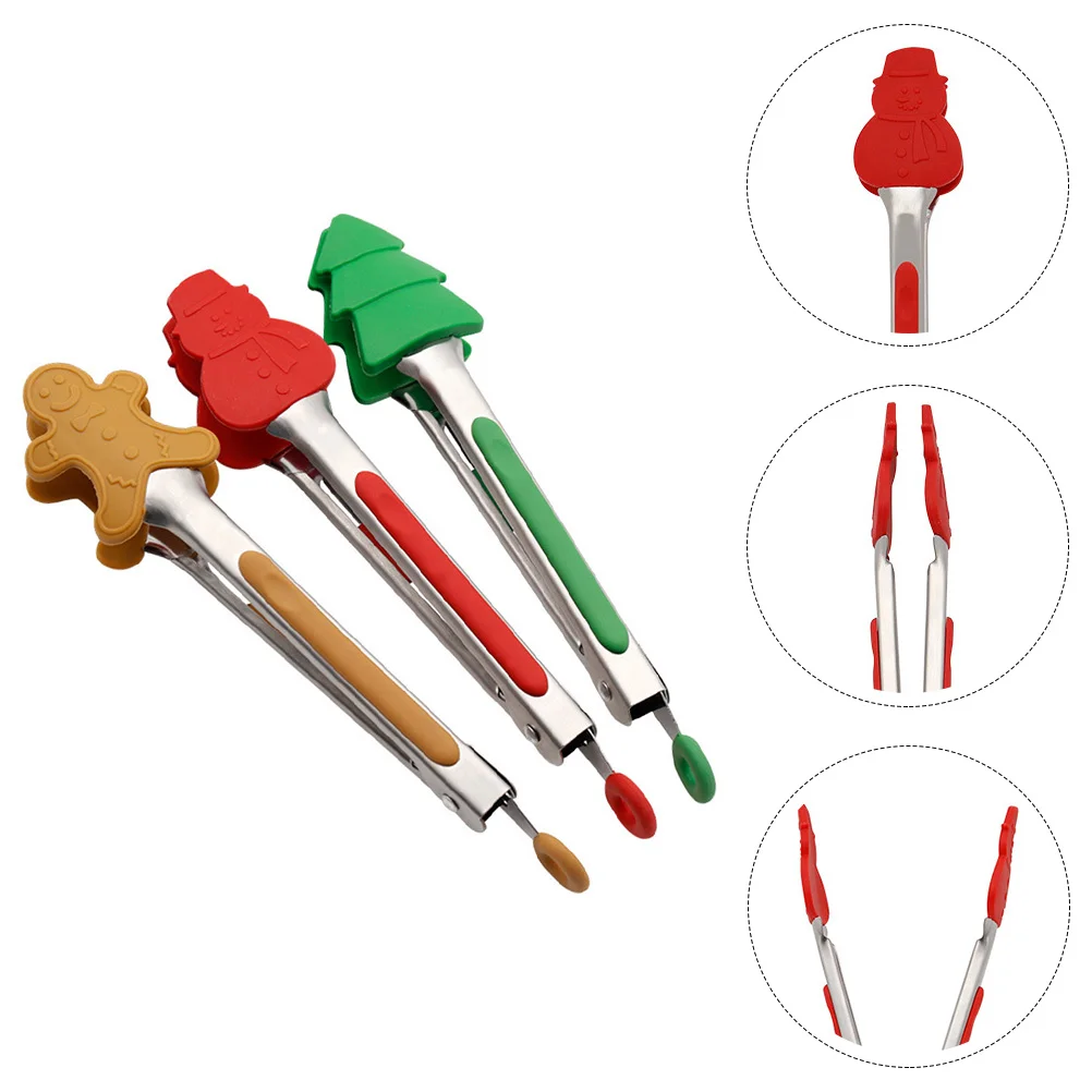

Tongs Cooking Tong Kitchen Silicone Christmasbbq Outdoor Barbecue Steak Multi Clip Steel Stainless Grill Serving Grilling Salad