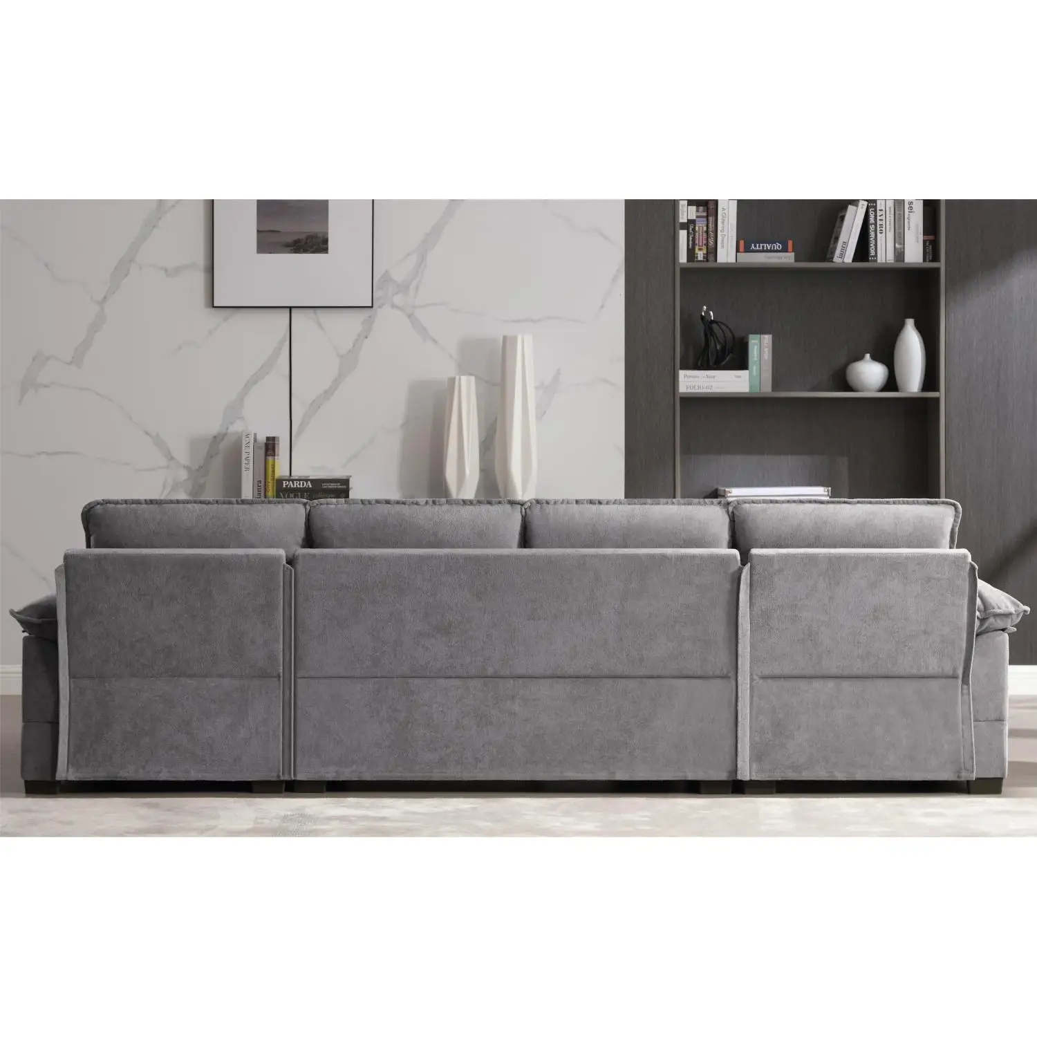 U-образный модульный секционный диван 6-местные сиденья Corne с поясной подушкой