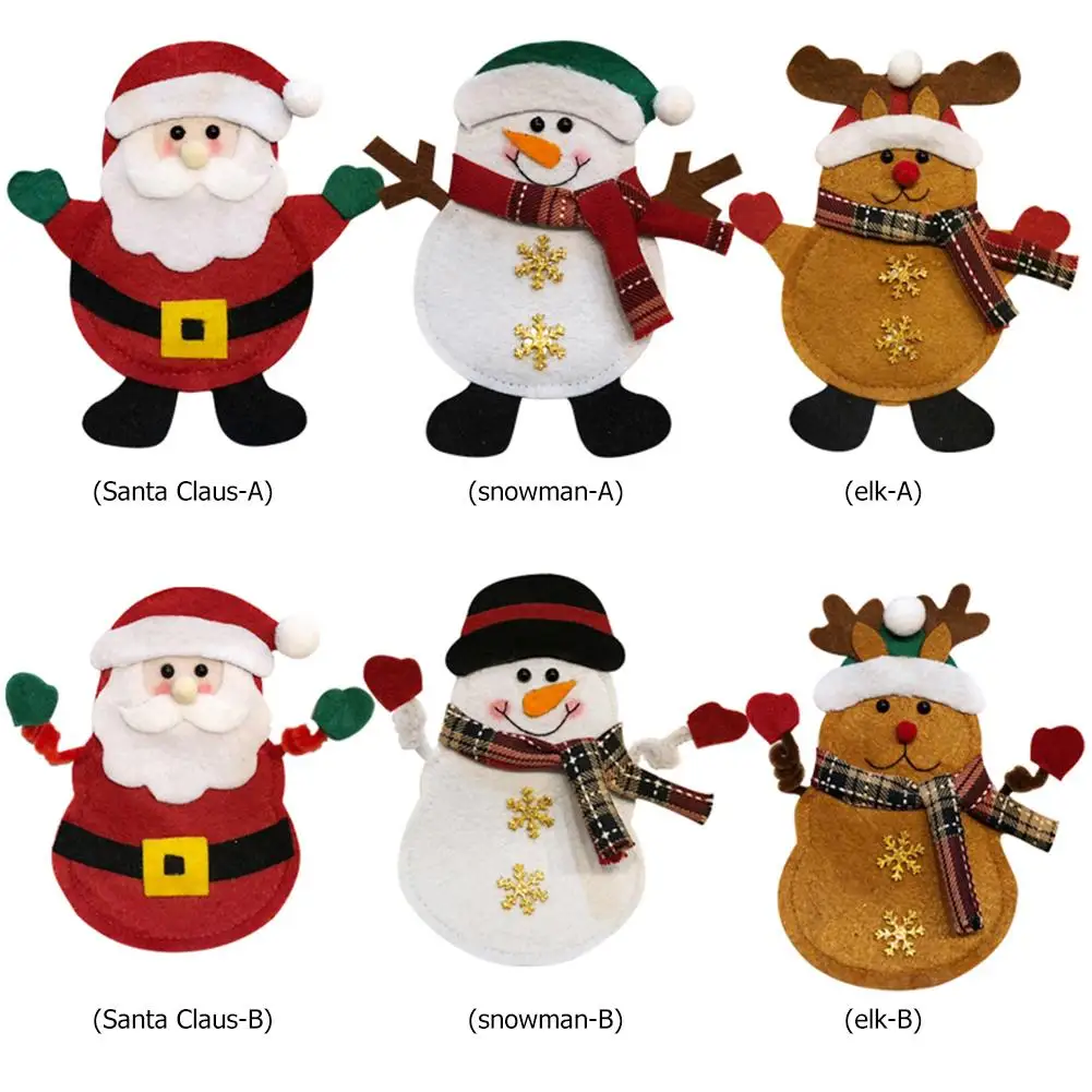 

Cute Christmas Knife Fork Bag Seiko Handicraft Processing Manufacturing Dinner Table Cutlery Holder Pocket for Xmas Decor