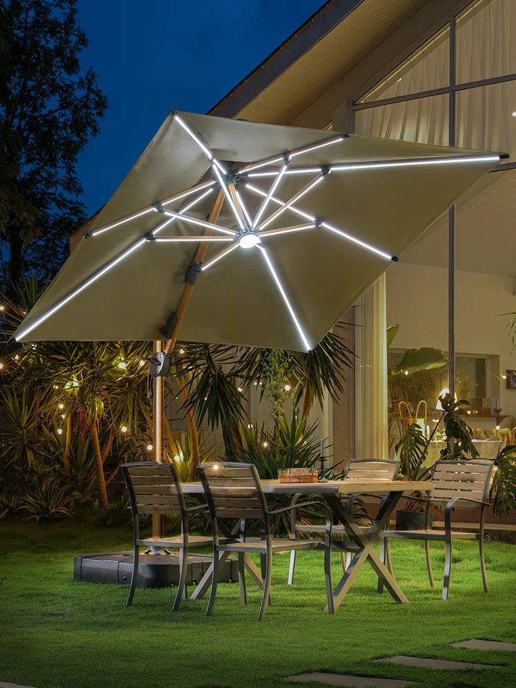 

Outdoor Villa Terrace Big Sun Umbrella Chengdu Direct Outdoor Solar Light Umbrella