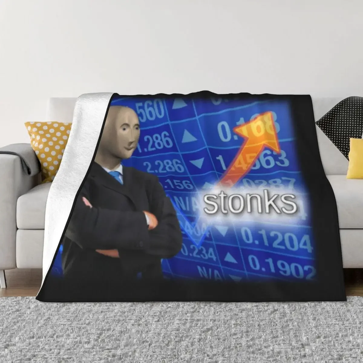 Плед Stonks ворсистые теплые мягкие одеяла