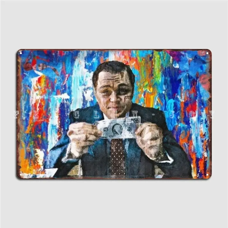 

Wall Street Wolf Of Wallstreet Money Wall Street Metal Plaque Poster Printing Plaques Living Room Pub Tin Sign Posters