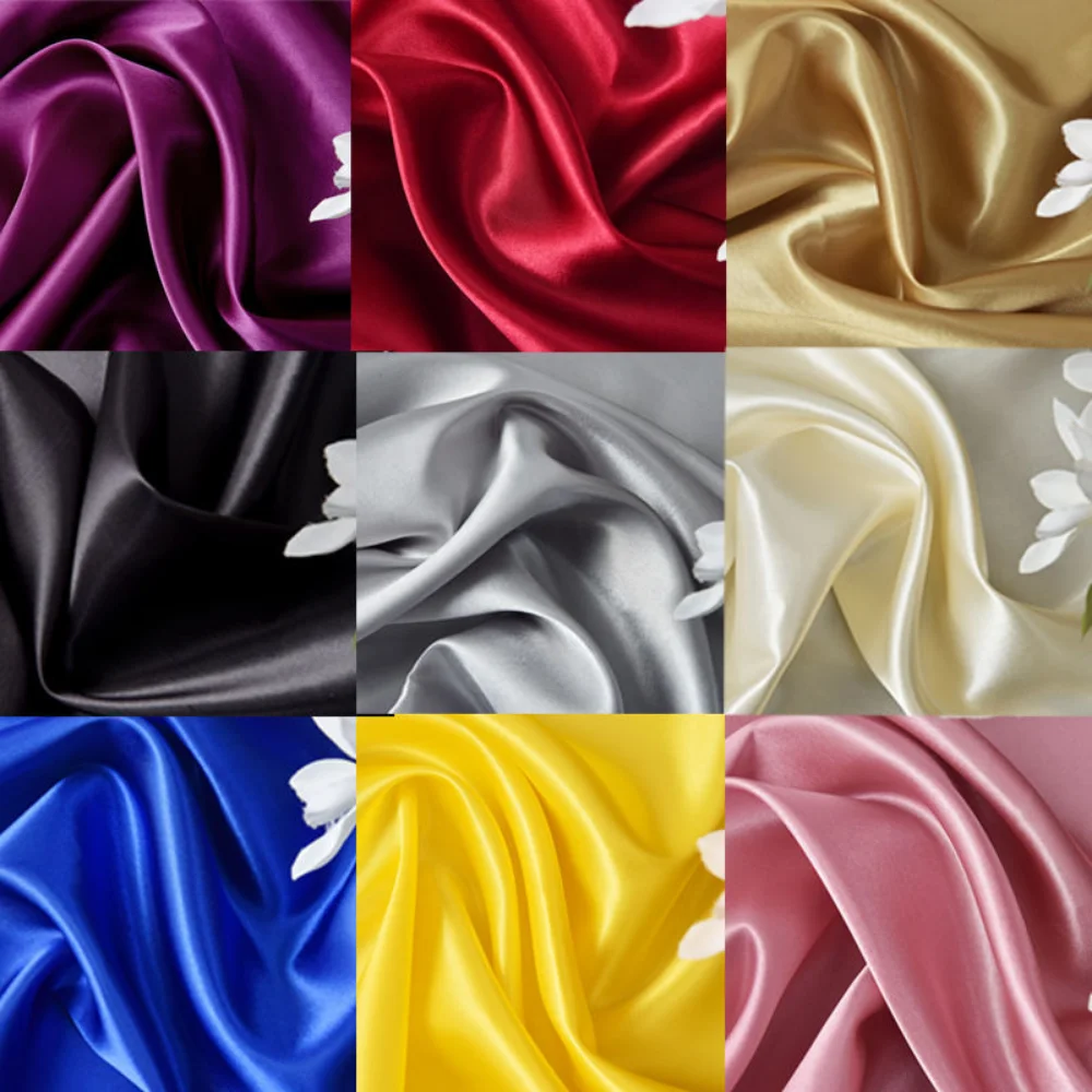 100*150cm Satin Damask Fabric Dress Sewing Garment Lining Cloth Gift Box Packaging Materials Box Lining Cloth Silk Fabric