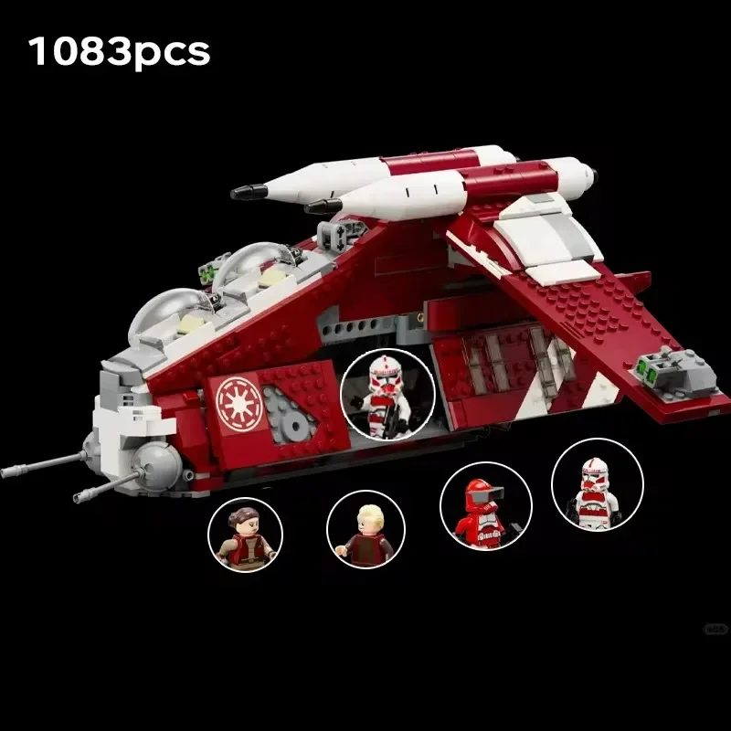 В наличии Новый 75354 1083 шт. Space The Clone Wars Coruscant Guard Gunboats Gunship Строительные блоки