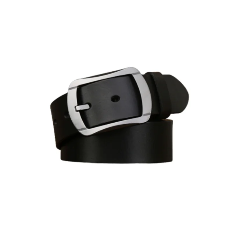 Men's Leather Belt with Single Prong Ceramic buckle Anti-allergy Elegant Business Style Belts