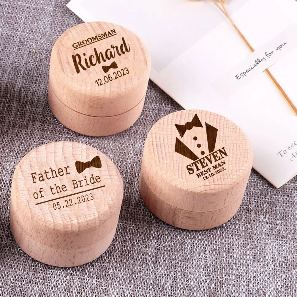 Wedding Party Favor Groomsmen Gift Engraved Cufflinks Box Custom Best Man Gifts