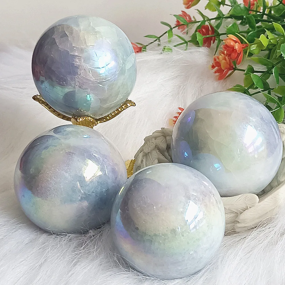 Натуральный Гальванизированный Лазурит хрустальный шар кварцевый