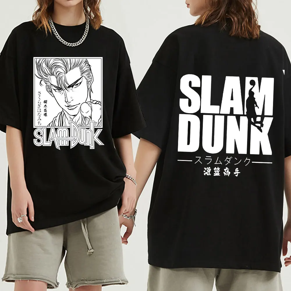 

Футболка в японском стиле с аниме Slam Dunk, уличная одежда, спортивная одежда для мужчин и женщин, летний топ в стиле хип-хоп, модные футболки с к...